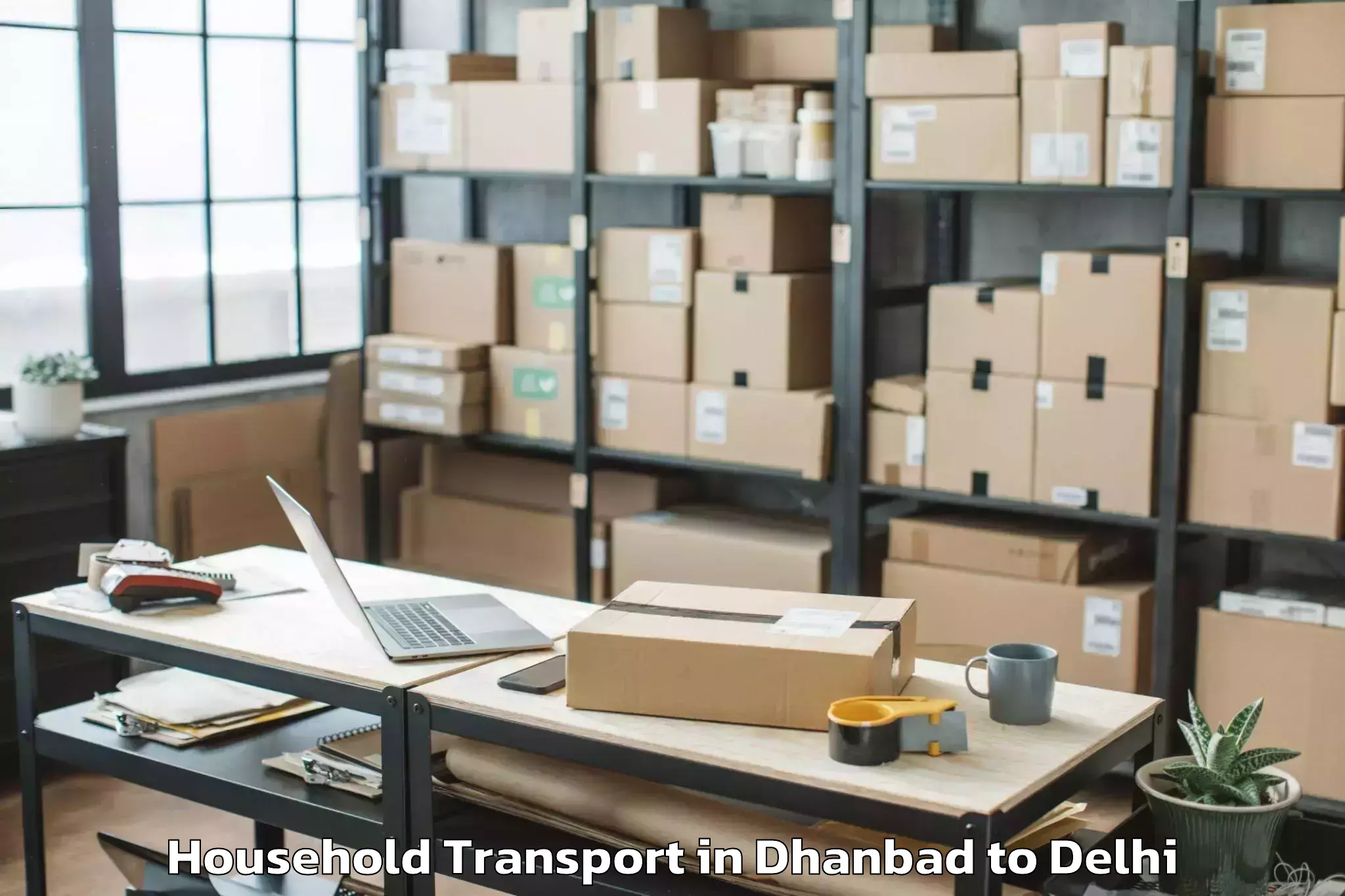 Hassle-Free Dhanbad to Naraina Industrial Estate Household Transport